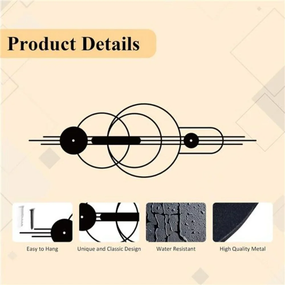 Metal Abstract Wall Art Set Modern Minimalist Geometric Decor for Bedroom